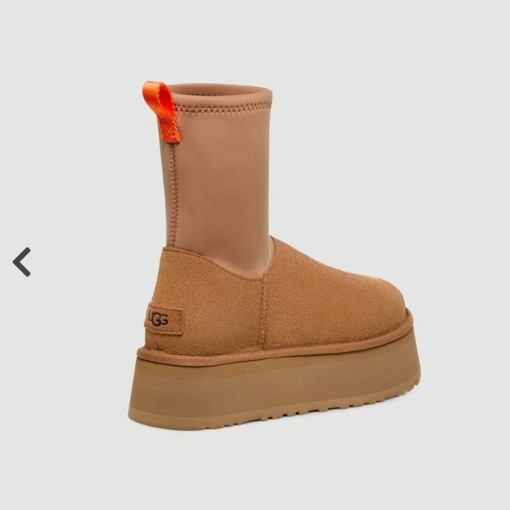 NIB UGG Classic Dipper Platform Boots Chestnut Suede Neoprene 1144031 Womens 9